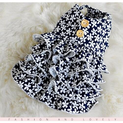 Milanese Petal Flower Dress Pet Teddy Dog Princess Dog Clothes for Puppy Doggie Chihuahua Yorkshire Pomeranian