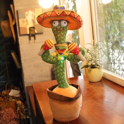 Lovely Talking Toy Dancing Cactus Doll Speak Talk Sound Record Repeat Toy Kawaii Cactus Toys Children Kids Education Toy Gift