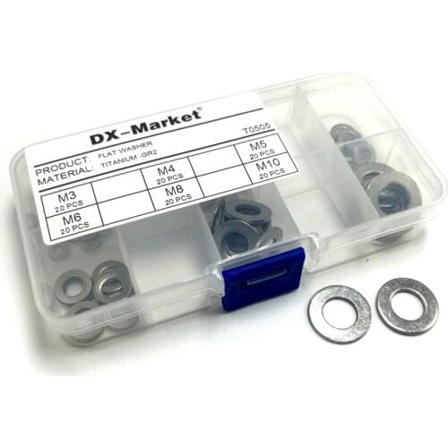M3 M4 M5 M6 M8 M10 Titanium Flat Washer Kit ,E014