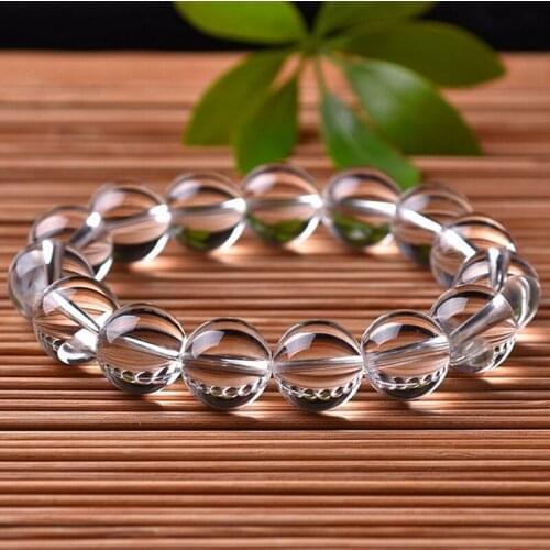 NATURE PURE WHITE CRYSTAL BRACELETS ROUND BEADS SINGLE LAP HAND STRINGS BANGLES FASHION MEN WOMEN JADES STONE JEWELRY