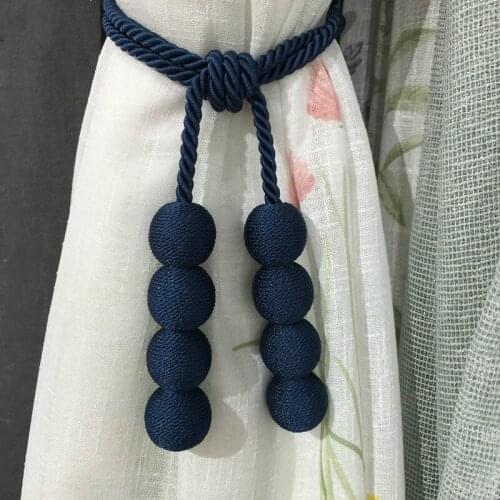 New 1 Pair Curtain Hanging Belts Four Balls Window Curtain Accessories Strap Tassel Tiebacks Buckle Home Decor Hanging Ropes