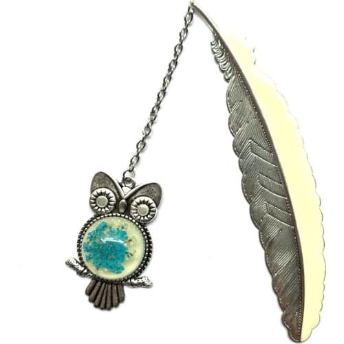 New Arrival Luminous Owl Bookmark Creative Mermaid Tail Retro Metal Book Marks For Girls Gift School Supplies Novelty Stationery