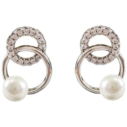 LANFLORA new fashion geometric women pearl earrings copper alloy earrings cheap factory bulk wholesale price earrings