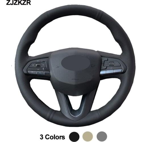 Hand Sewing Car Steering-Wheel Cover Wrap Volant For Cadillac XT4 2017 2018 2019 2020 2021 Braid on the Steering wheel Stuurhoes