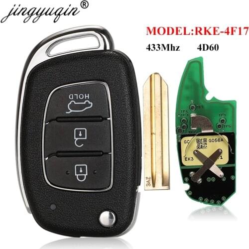 Jingyuqin Genuine Parts Folding Remote Key 3 Button 433Mhz 4D60 For Hyundai New IX25 Santafe RKE-4F17 Original Factory Keys FOB