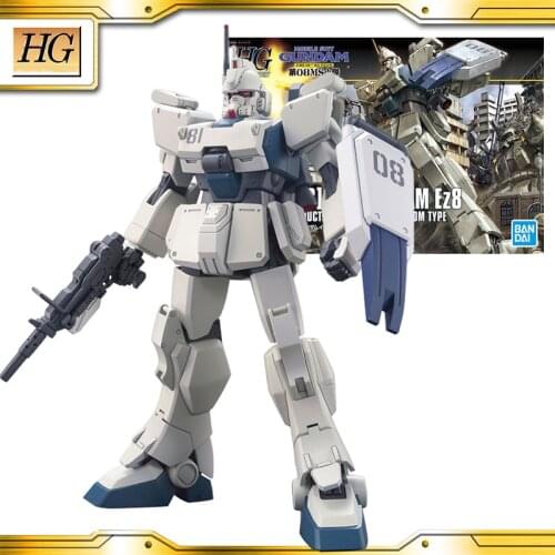 BANDAI GUNDAM 1/144 HGUC 155 EZ8 RX-79[G] EZ-8 Gundam Gundam model kids assembled Robot Anime action figure toys