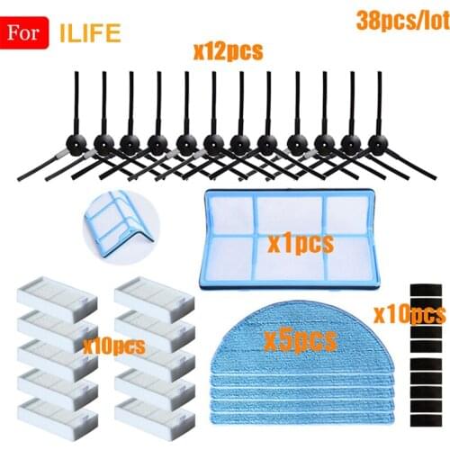 Primary Dust Filter Side Brush Efficient Hepa Filter For ilife V5 V5s V3 V3s V5Pro V50 V55 X5 V5s Pro Robot Vacuum Cleaner Parts