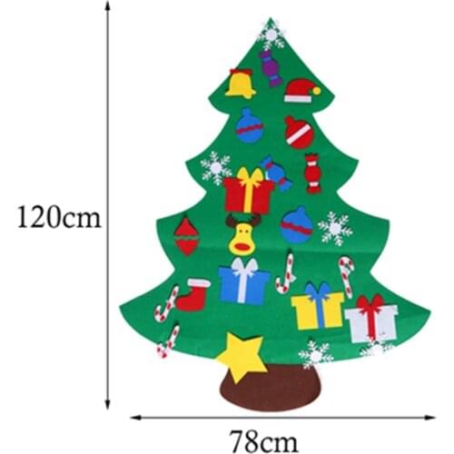 Gift Box Christmas Gifts for 2019 Kid DIY Felt Christmas Tree with Ornaments New Year Decoration Door Wall Hanging Decoration
