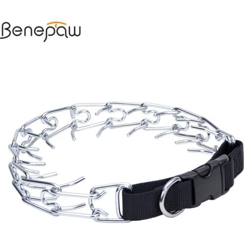 Benepaw Durable Prong Dog Training Collar Adjustable Safe Heavy Duty Pinch Pet Choke Collar German Shepherd Pitbull Easy Control