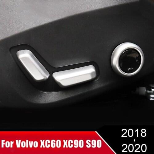 Stainless Steel Car Seat Adjusting Switch Knob Cover Sticker Trim For Volvo XC60 XC90 S90 2018 2019 2020 Decoration Accessories