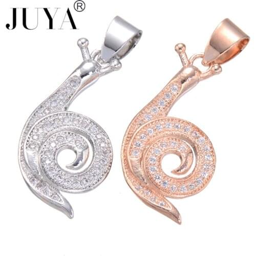 Lovely Snails Pendant For Women Jewelry Making DIY Craft Luxury Copper Zircon Charms For Bracelets Necklace Making breloque