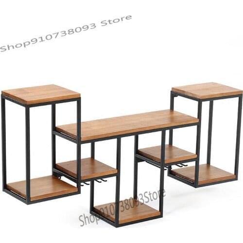 Solid Wood Red Wine Rack Wall Mounted Storage Rack Wall Decoration Creative Restaurant Display Rack Wine Cabinet Wine Glass Rack