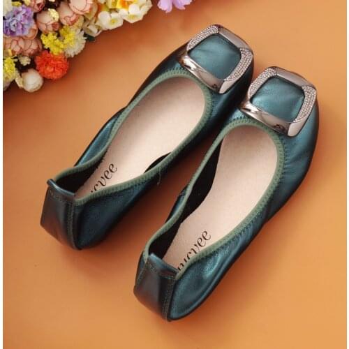 Women Flat Shoes 2021 Casual Fashion Slip-on Ballerina Woman Flats Genuine Leather Loafers Ladies Spring Autumn Female Footwear