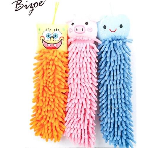 High quality cartoon Lovely Cartoon Hanging Dry Hand Towel Kitchen Bathroom Office Car Cleaning Cloth Microfiber Towel