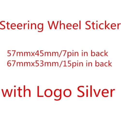 High quality Silver ABS Chrome 3D V Logo Auto Car Steering Wheel Logo Badge Emblem Stickers Decals Accessories Car Styling 074