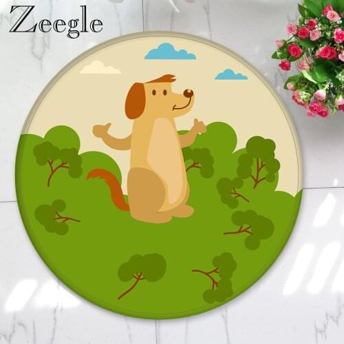 Zeegle Round Carpet Living Roon Mat Carpet Kids Room Rug Bedroom Carpet Office Floor Mat Absorbent Bathroom Mat Shower Rug