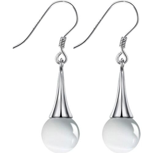 100% 925 sterling silver fashion natural opal ladies`stud earrings female jewelry women birthday gift drop shipping Anti allergy