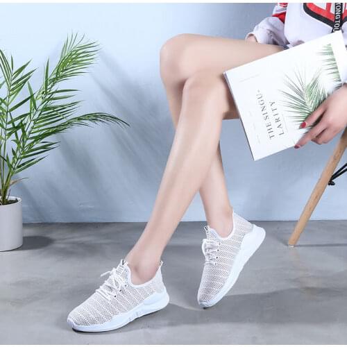 Women Tennis Shoes Sneakers Breathable Mesh Wedges Summer Shoes For Women Walking Shallow Solid Non Slip Shoes Girls Rubber