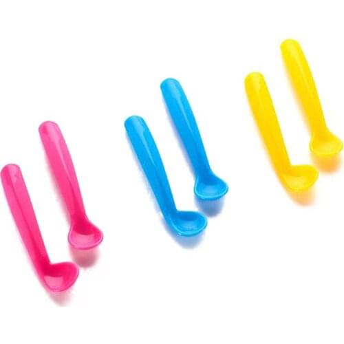 2pcs/set Baby Spoons Feeding Dishes Childrens Crockery Cutlery Spoon Silicone Tool Lot Soup Ladle