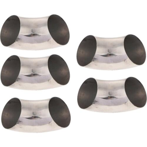 5Pcs Car Stainless Steel 2.5" 63mm 90Degree Bendable Weldable Exhaust Pipe