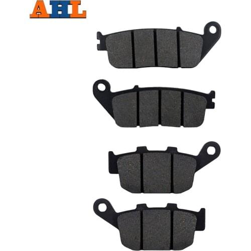 AHL 2 Pairs Motorcycle Rear& Front Brake Pads for HONDA CB400 F CB-1 CB 1 1989-1990 Black Brake Disc Pad