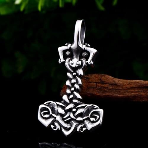 Beier 316L stainless steel Viking Bull Head Necklace Pendant Classic Nordic Hammer Mens Pendant High Quality Jewelry LLBP8-450P