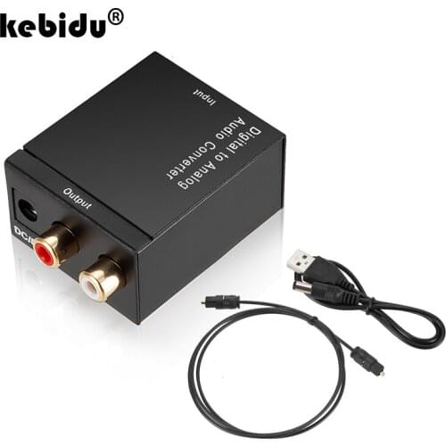 Digital Optical Coaxial Toslink Signal To Analog Audio Converter Adapter 3.5MM 2*RCA Digital To Analog Audio Converter Adapter