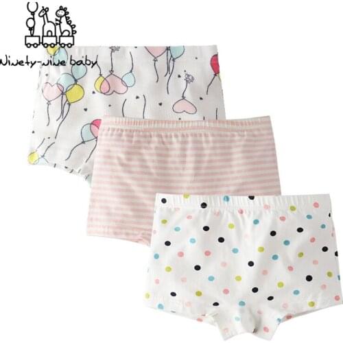 Kids Cotton Underwear Girl Breathable & Comfortable Briefs High Quality Panties for Girl Lovely Cartoon Printing Underpants 3pcs