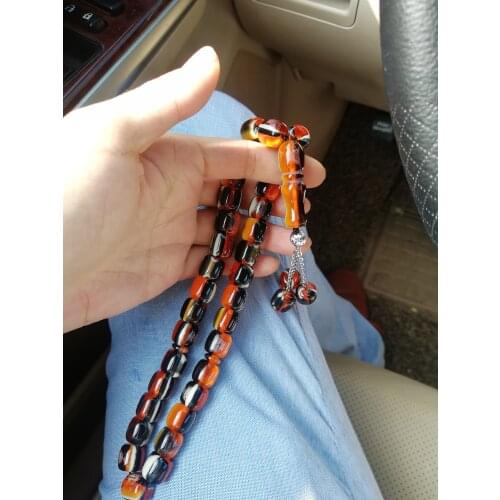 Islamic 33 Resin Amber Color Prayer Beads Rosary Muslim Tasbih Misbaha Tasbeeh Sibha Masbaha Tespih Subha Ramadan Eid Gift