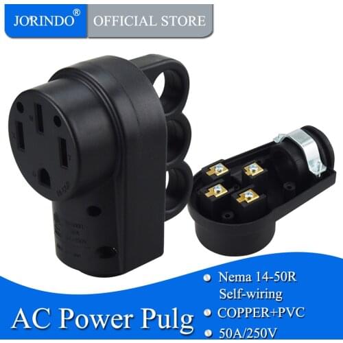 JORINDO [Nema 14-50R] 50 Amp Heavy Duty RV EV Replacement Socket, Nema 14-50R Female, 50AMP Replacement Power Assembly plug