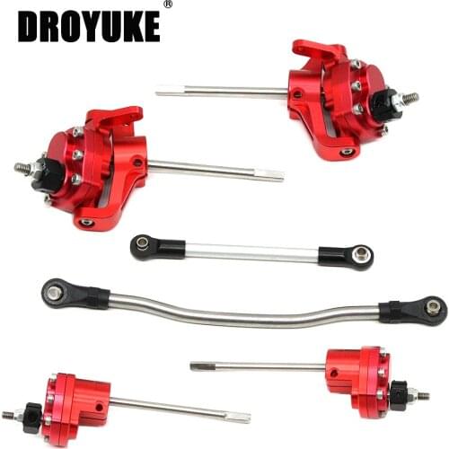 Droyuke Aluminum alloy 313mm Wheelbase Front Door Bridge Link Rod For 1/10 RC Crawler Car SCX10 II 90046 90047