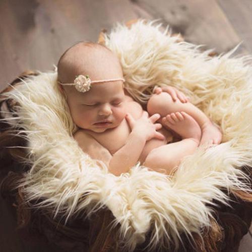 Round Blanket with Fringe Newborn Photography Props Baby Photo Props Plush Soft Background Background Basket Filler drop shippin