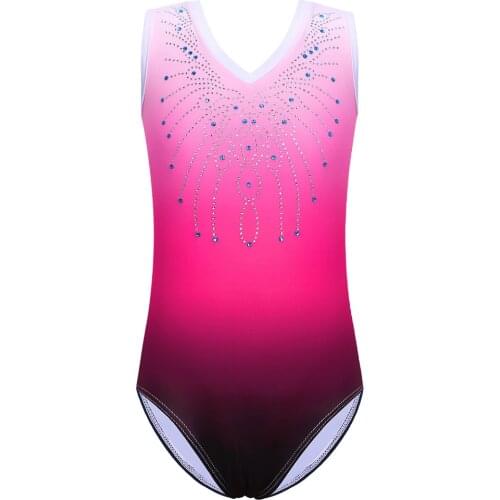 BAOHULU 3-14 Years Girls Leotard Children Teens Gymnastics Leotards Sparkly Skate Ballet Dance Costumes Unitards for Girl Kids