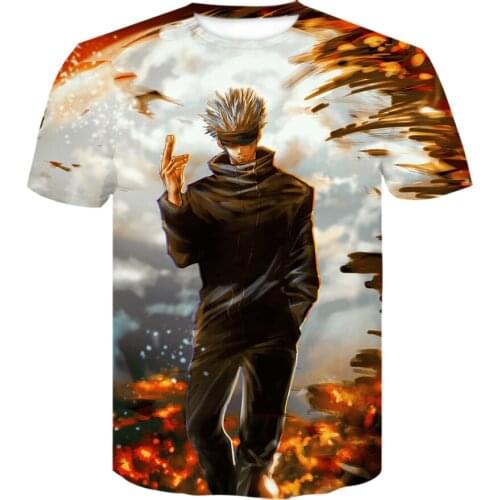 2021 Hot sale 3D Anime tshirt Jujutsu Kaisen Print T Shirt Boys Girls Harajuku Streetwear Tops Summer Men Women Fashion t-shirts
