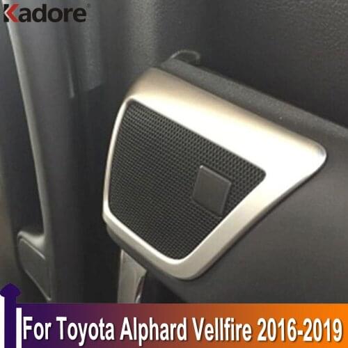 For Toyota Alphard Vellfire 2016 2017 2018 2019 Matte Car Audio Speaker Rear Car Door Loudspeaker Cover Trim Decoration Stickers