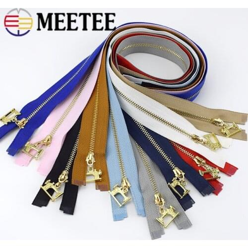 40/50/60/70cm 2/5pcs Metal Zipper 3# Open End Meetee Zip for Sew Bags Purse Down Jacket Skirt Clothing DIY Handmade Sewing ZA054