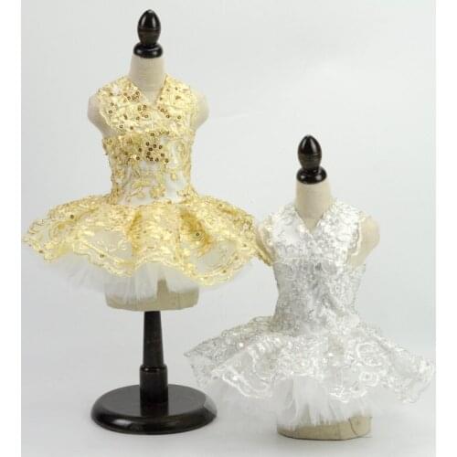 Fashion Lace Princess Pet Dog Wedding Dresses Pet Tutu Skirt Puppy Cat Dress Pet Apparel Sequins sewed by hand XS-XL teddy