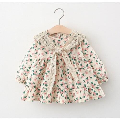 Baby girl dress spring autumn floral long-sleeve princess dress infant girls casual dress birthday party dress baby girl clothes