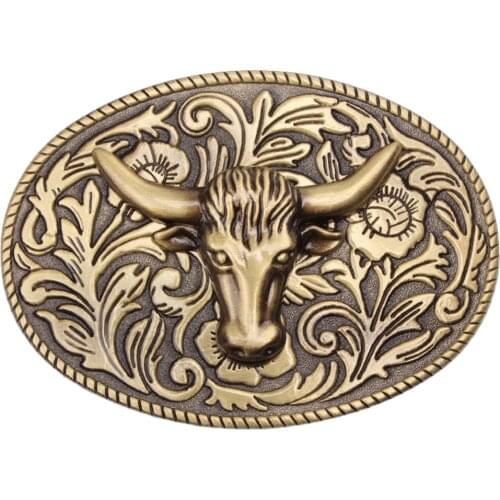 Tang grass flower tauren belt buckle smooth buckle