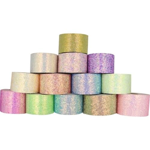 Q&N 5yards New Shiny Chunky Glitter Ribbons Blingbling Soft Fabric Gift Package Handmade Material DIY Hairbow Accessories A12