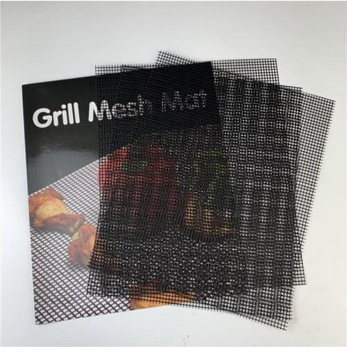 40*33cm Non-Stick Easily Cleaned BBQ Mesh Grill Mat Cooking Sheet Barbecue Liner Roaster Tools
