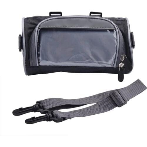 2.5L Windshield Bag Motorcycle Front Handlebar Fork Storage Bag Container Fabric Waterproof Bicycle Front Frame Bag Black