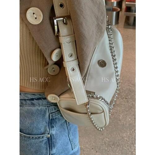 Black/White Retro Street Bowler Bags Womens Designer Handbags Bright Leather Large-capacity Adjustable-strap Chain Shoulder Bag