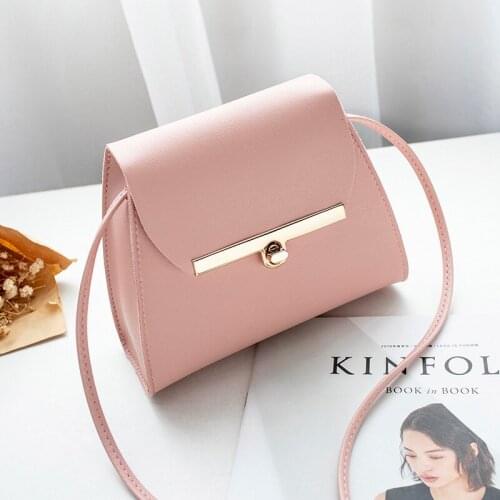 Cross Body Handbags Simple Flap Shoulder Pu Leather Bags Women Girls Pure Color Mini Messenger Chest Bag