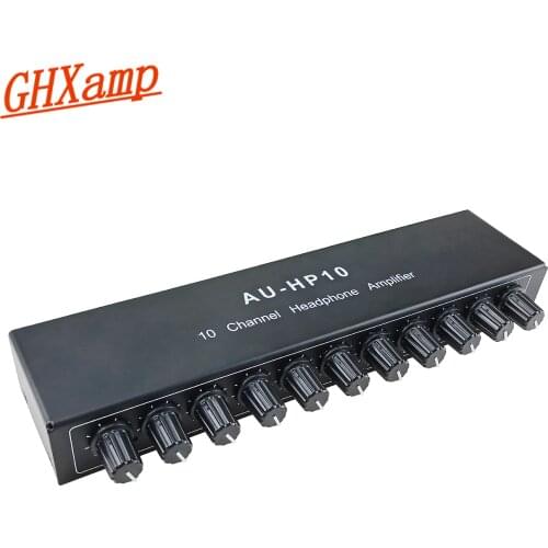 GHXAMP 10 Channel Stereo Headphone Amplifier Audio (1input 10 output ) Preamplifier Independent Vol Adjust NJM4556A DC12-24V 1PC