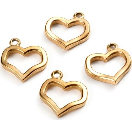 10 pcs 304 Stainless Steel Heart Toggle Clasps Parts Vacuum Plating Connector Findings for DIY Jewelry Necklace Bracelet Making