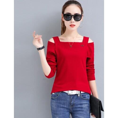 2021 Women Spring Off Shoulder T-shirt Women T shirt Sexy Slash Neck Cotton Top T-shirt Striped Short Sleeve Tee Shirt Femme