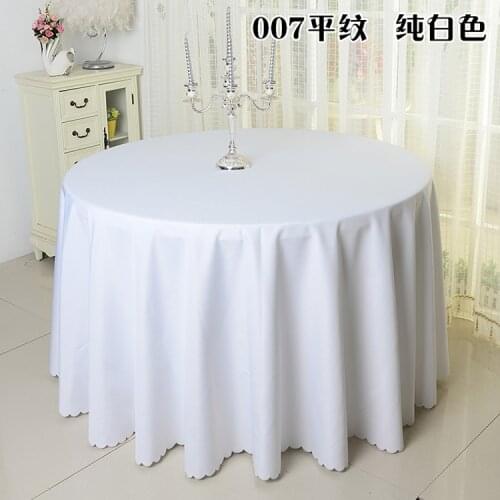 10pcs 108 inch White Round Table Cover Fabric Square Dining Table Cloth Tablecloth Hotel Office Wedding Booth setting
