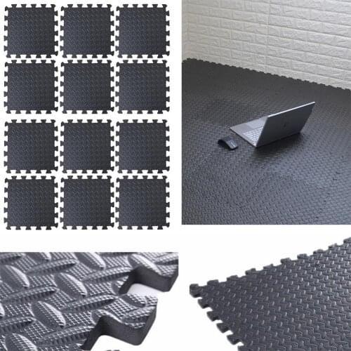 12pcs Gym Flooring Mats Puzzle Exercise Mats Waterproof EVA Foam Interlocking Tiles For Home Gym Workout 12 X 12 Inches Each