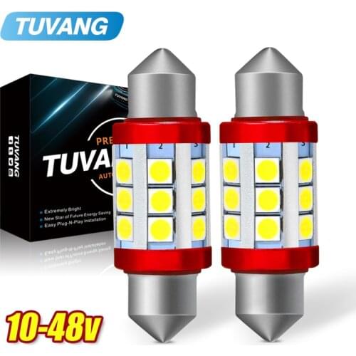 2x Festoon C5W C10W 3030 LED SMD Bulb 31mm 36mm 39mm 41mm CANBUS 24V Warm White Car LED Lamp Interior Dome Map Reading Light